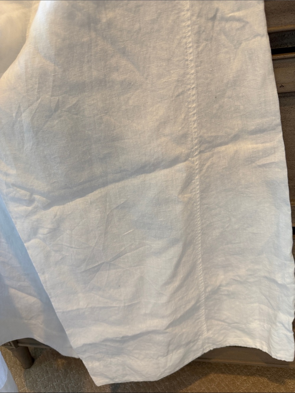 Anthropologie White Linen Wide Leg Pants - Picture 6 of 8